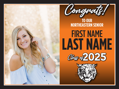 Northeastern Graduation Sign with Photo