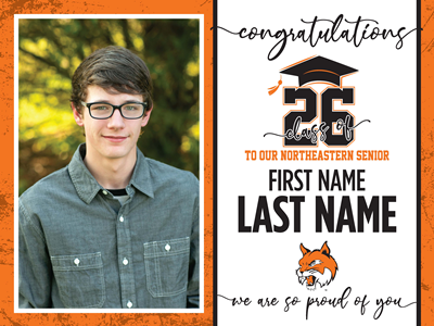 Northeastern Graduation Sign with Photo