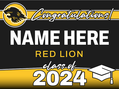 Red Lion Graduation Sign
