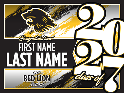 Red Lion Graduation Sign