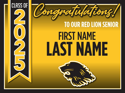 Red Lion Graduation Sign