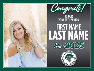 York Tech Graduation Sign with Photo