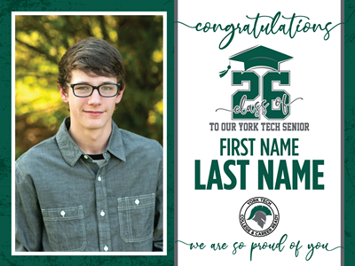 York Tech Graduation Sign with Photo