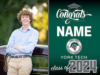 York Tech Graduation Sign with Photo