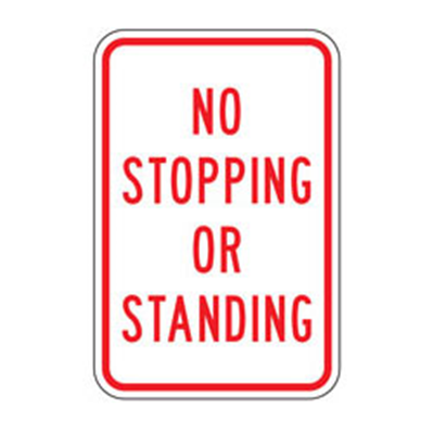 No Stopping or Standing Sign