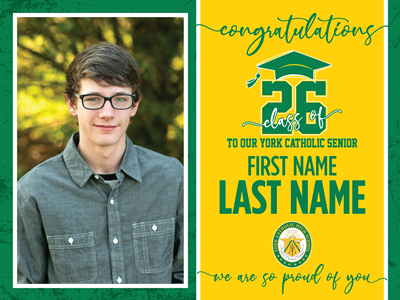 York Catholic Graduation Sign with Photo