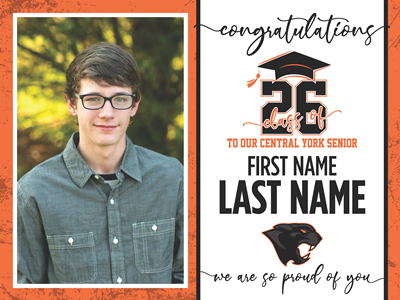 Central York Graduation Sign with Photo